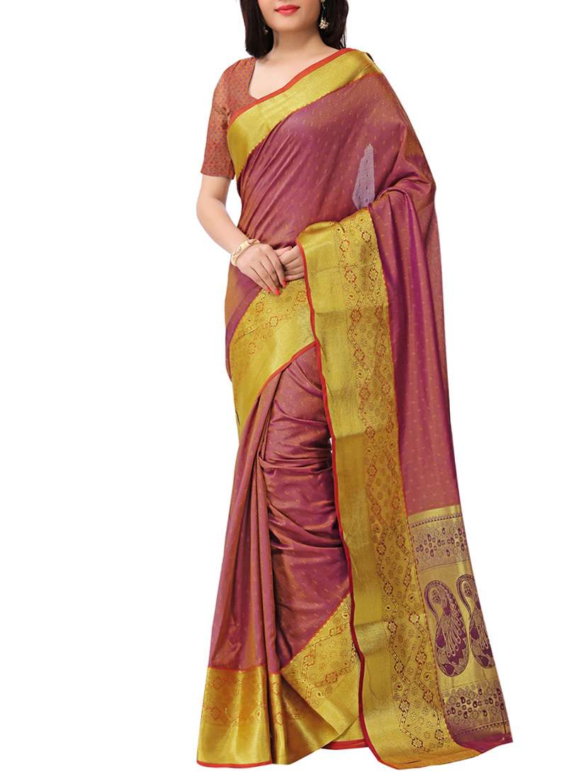 maroon silk paithani saree