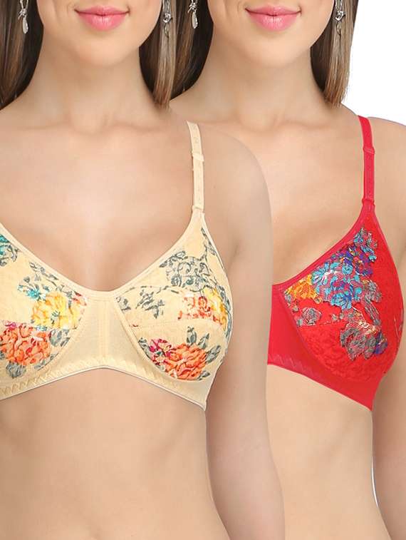 set of 2 multicolored cotton bras