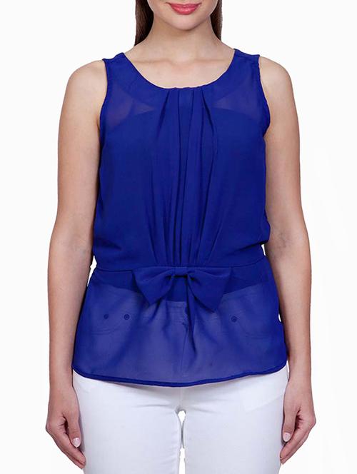 cobalt blue front bow  top - 1308988 -  Standard Image - 0