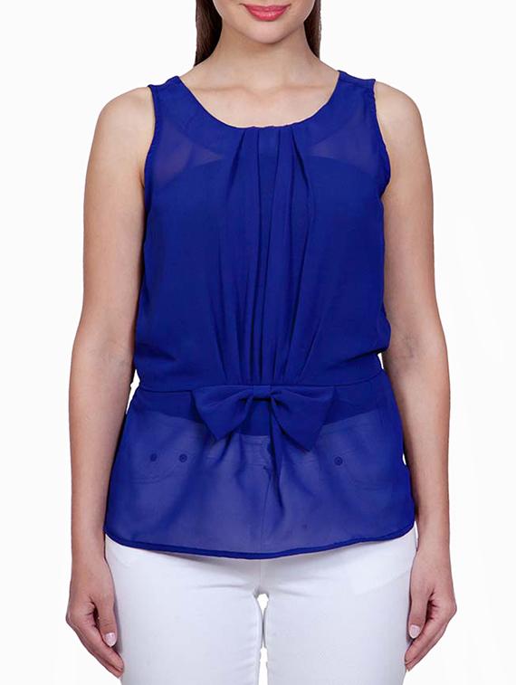 cobalt blue front bow  top - 1308988 -  Zoom Image - 0