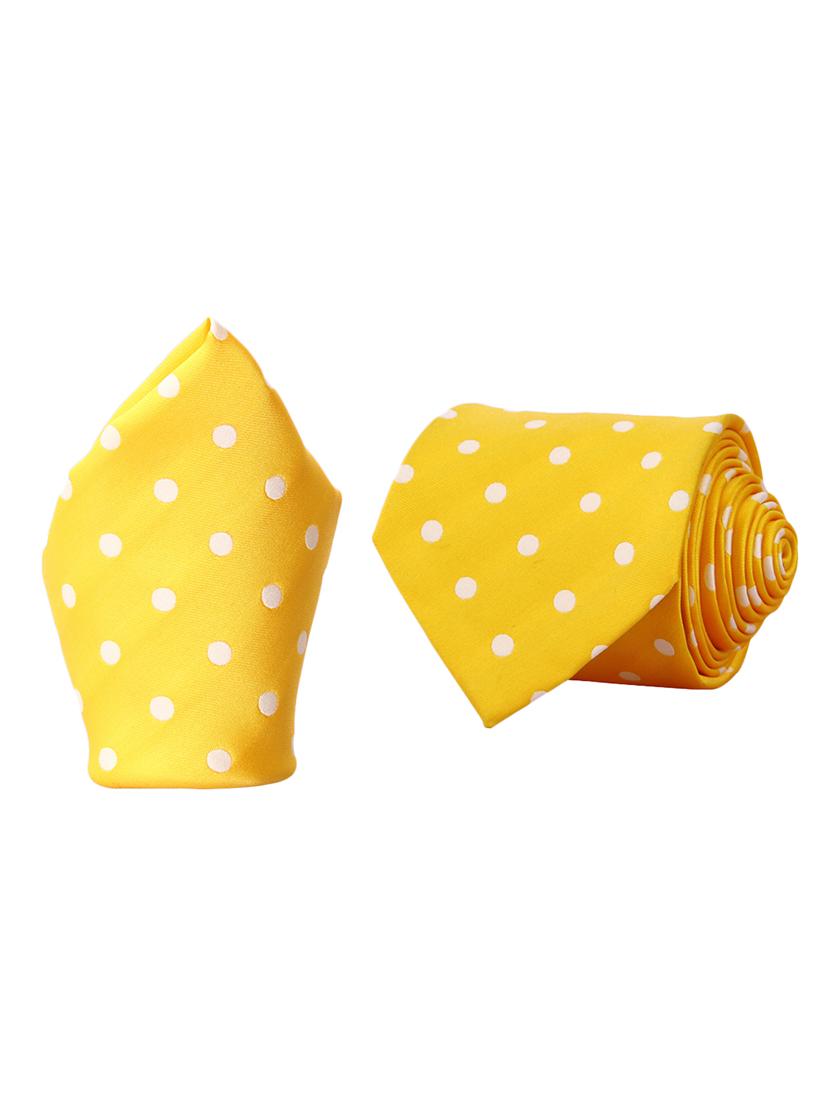 yellow micro fiber tie and a pocket square - 13092524 -  Standard Image - 1