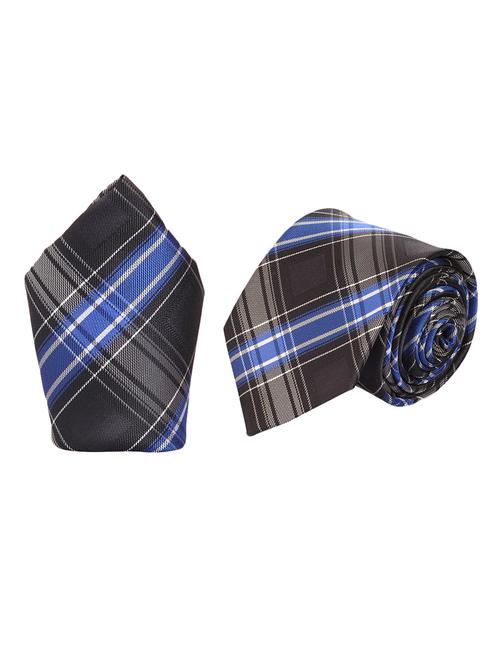 grey micro fiber tie and a pocket square - 13092540 -  Standard Image - 0