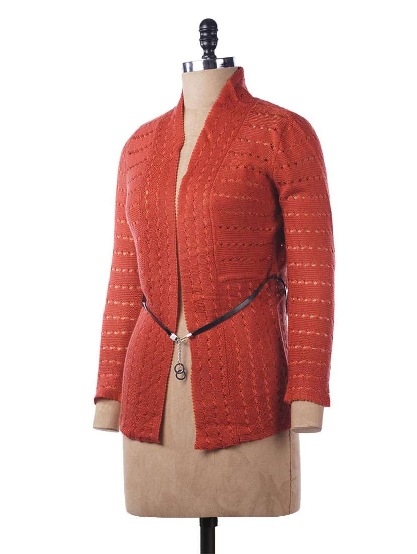 Buy online Red Long Sleeves Shrug from Capes Shrugs for Women by