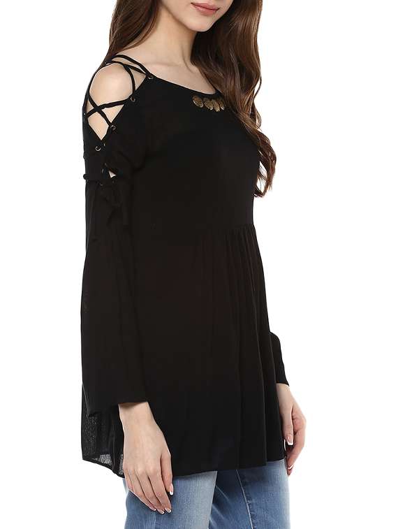 black rayon top - 13096693 -  Standard Image - 1