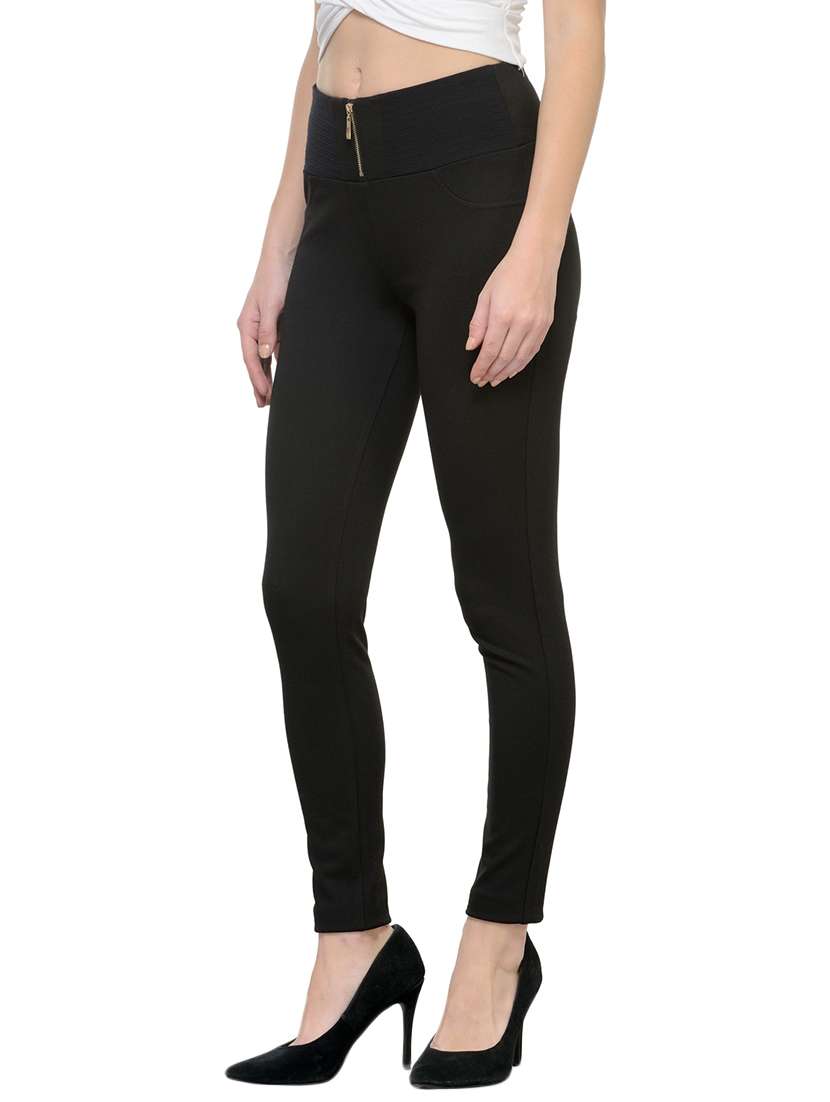 black cotton jeggings - 13096903 -  Standard Image - 1