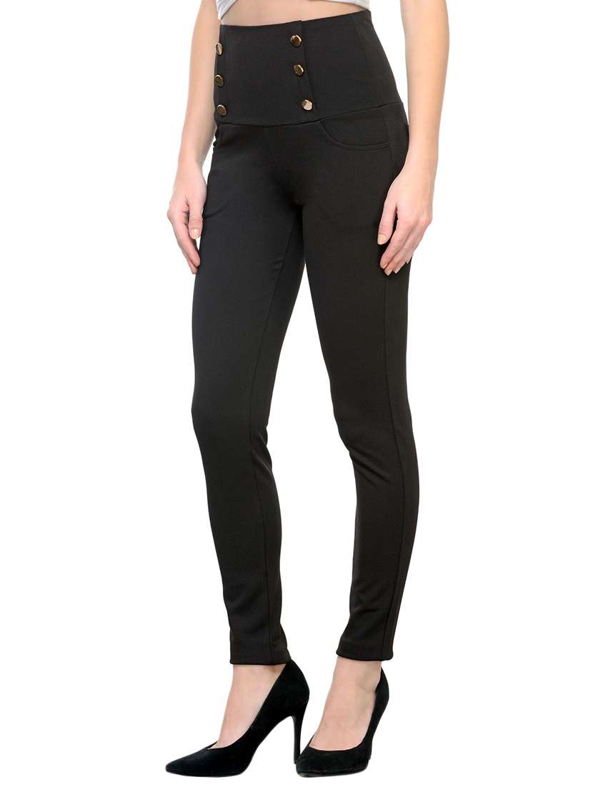 black cotton jeggings - 13096905 -  Standard Image - 1