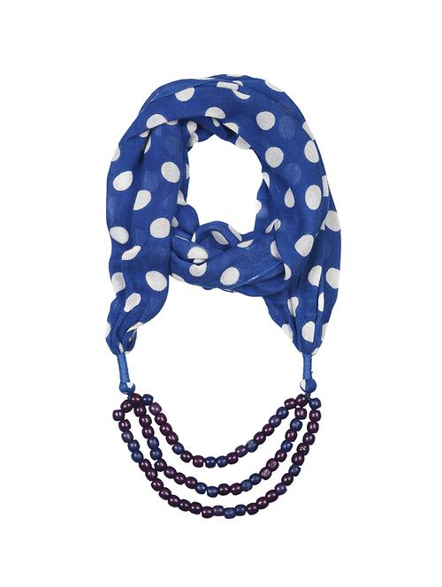 blue viscose polka dotted scarf - 13097599 -  Standard Image - 0