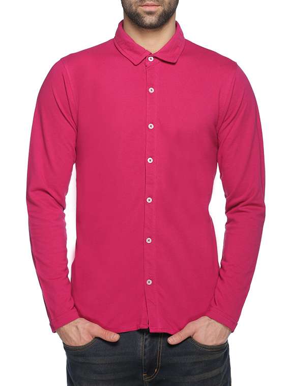 pink cotton casual shirt