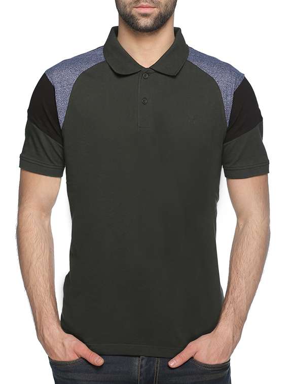 multi colored cotton color block t-shirt