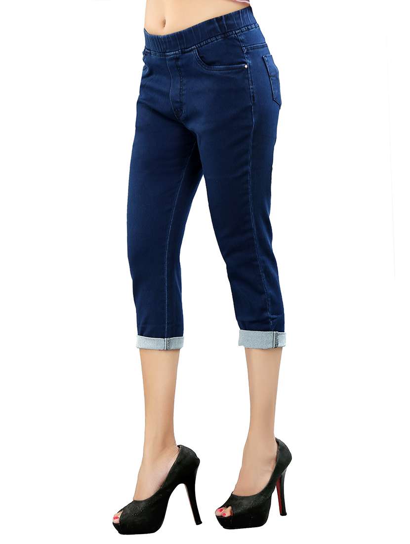 blue denim capri - 13105118 -  Standard Image - 1