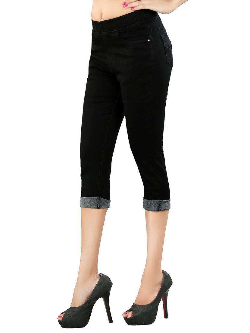 black denim capri - 13105120 -  Standard Image - 1
