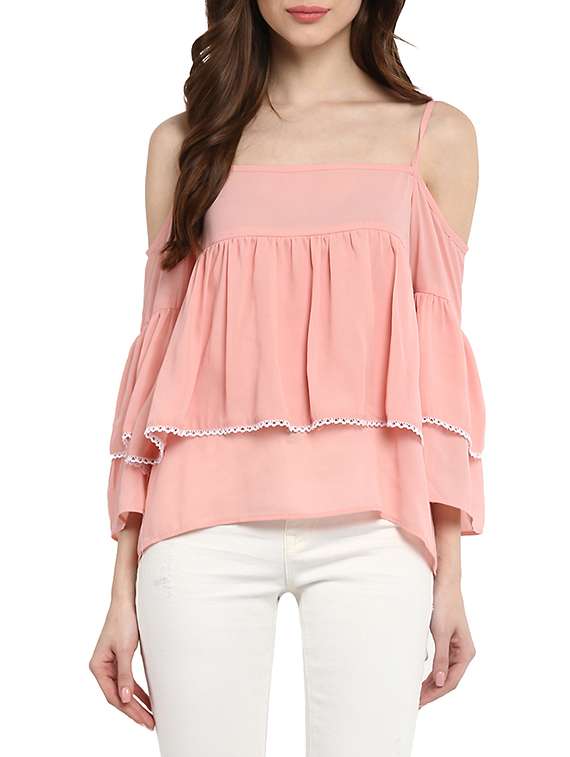 women's layered shoulder strap top