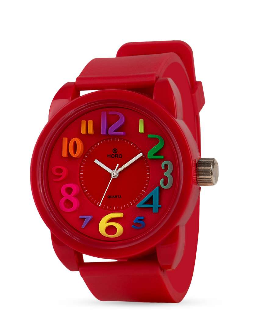 red 3d round dial kids watch
