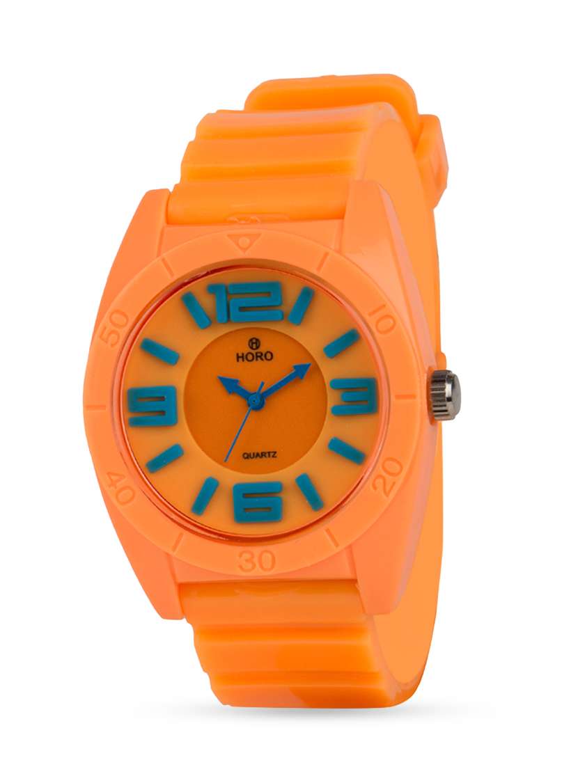 horo orange 3d round dial kids watch