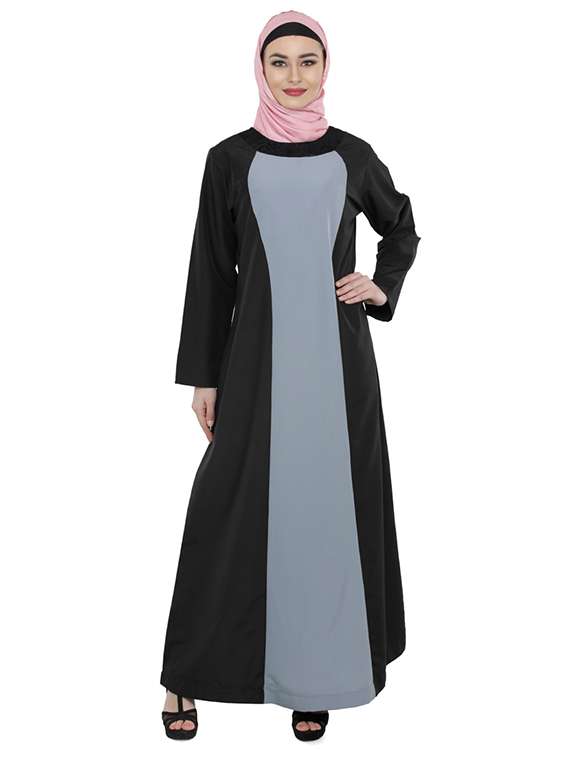 black and grey abaya