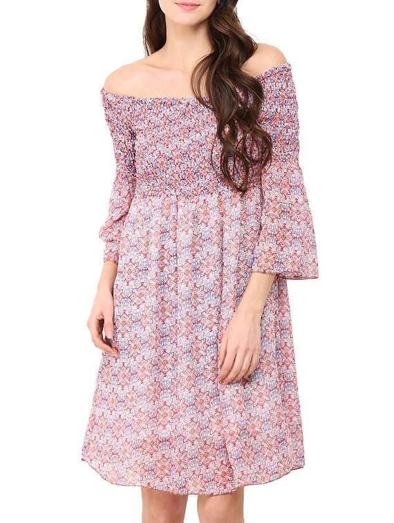 multicolored printed dress