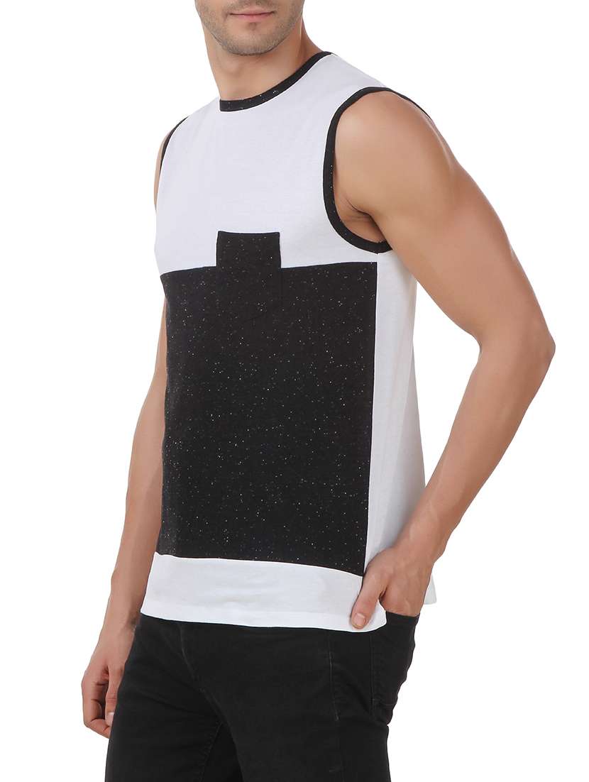 white cotton blend vest - 13123821 -  Standard Image - 1
