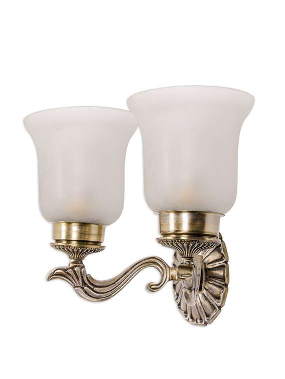 fos lighting allure crown small double wall sconce
