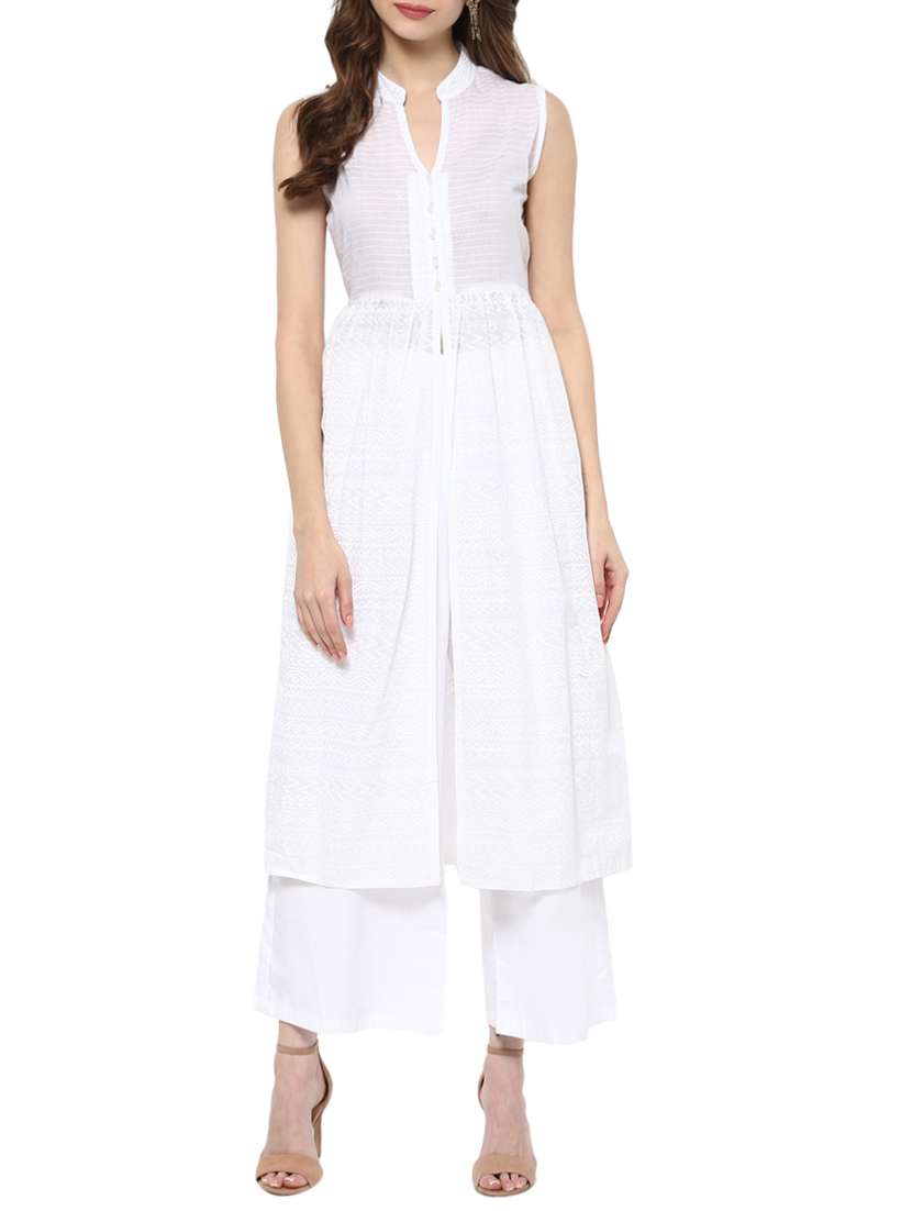 white cotton straight kurta