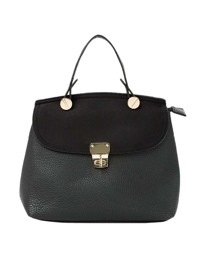 black leatherette handbag - 13128214 - Standard Image - 1