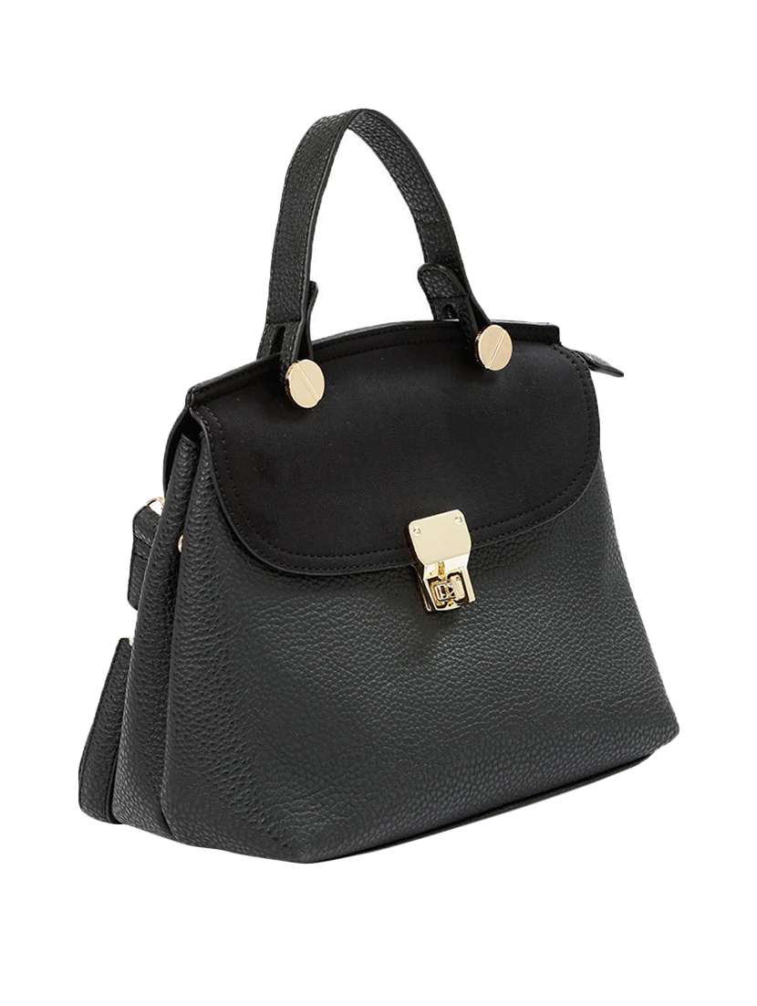 black leatherette handbag - 13128214 - Standard Image - 4