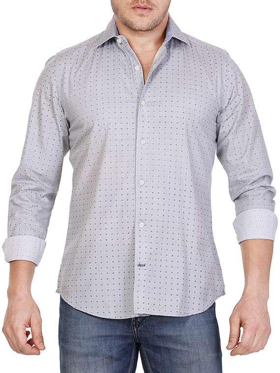 grey cotton casual shirt