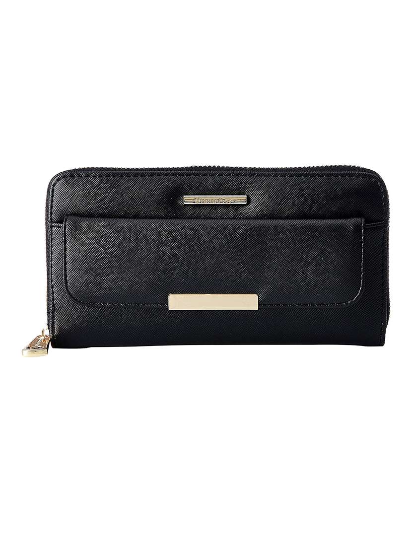 black leatherette clutch
