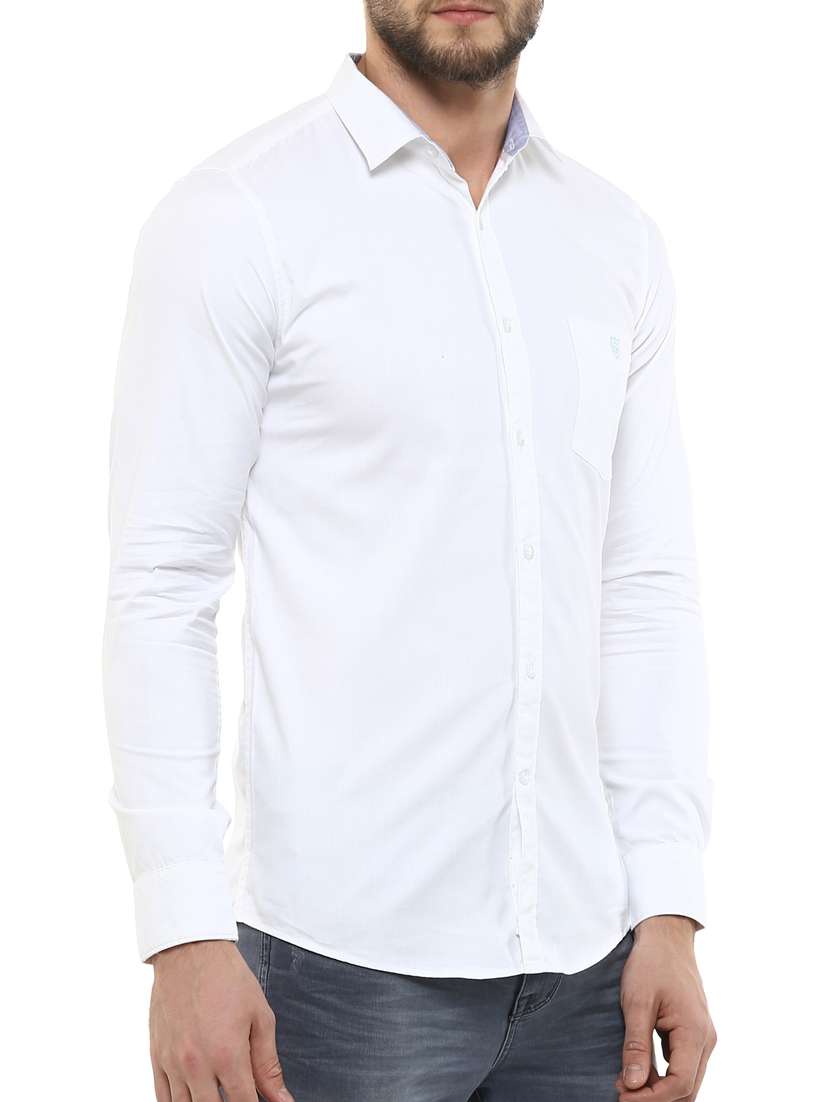 white cotton casual shirt - 13131159 -  Standard Image - 1
