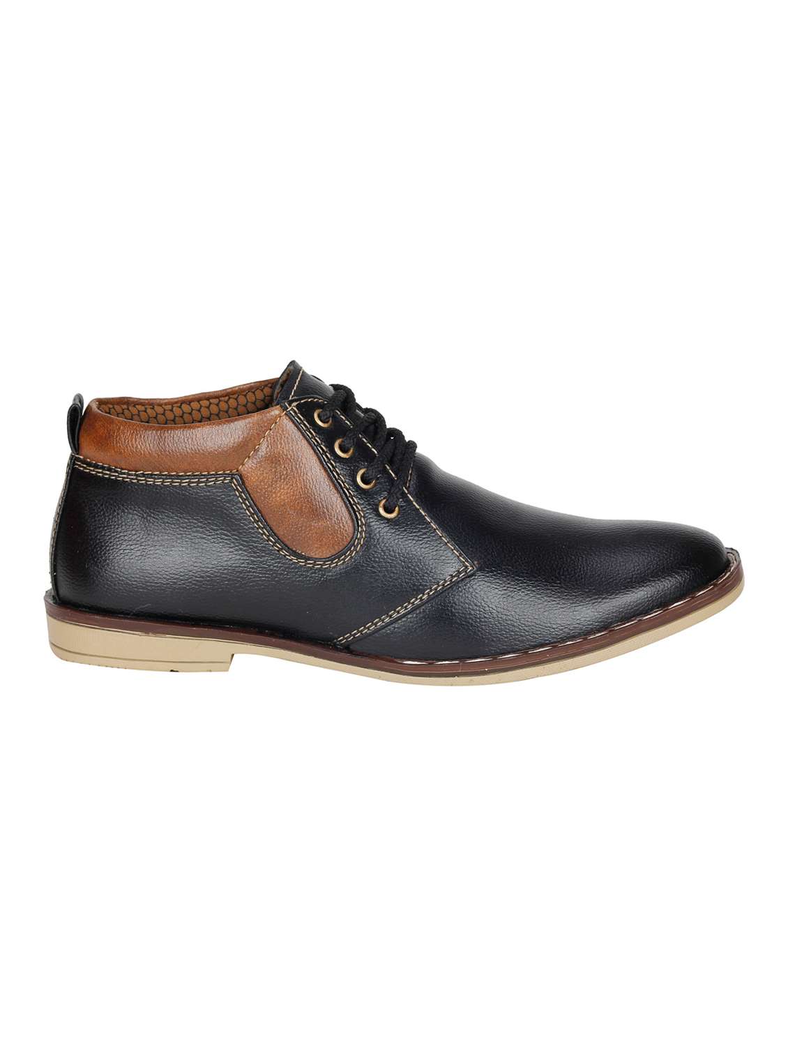 black leatherette lace up shoe - 13131619 - Standard Image - 1