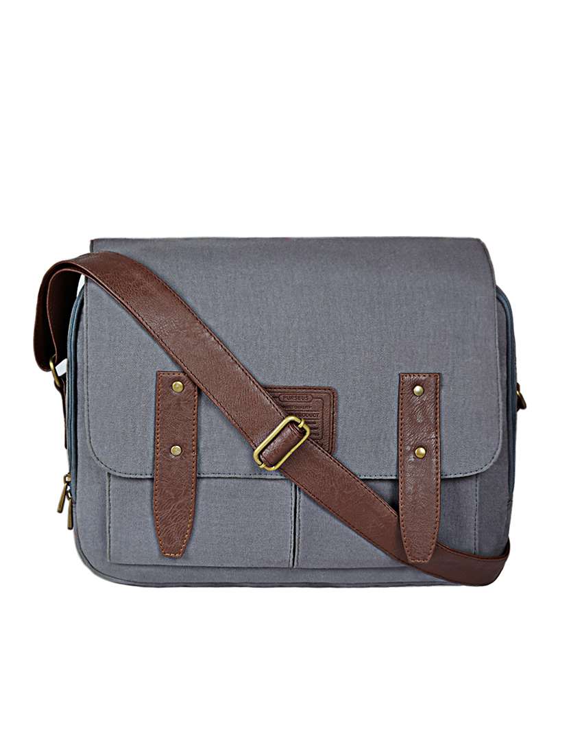grey canvas messengerbag