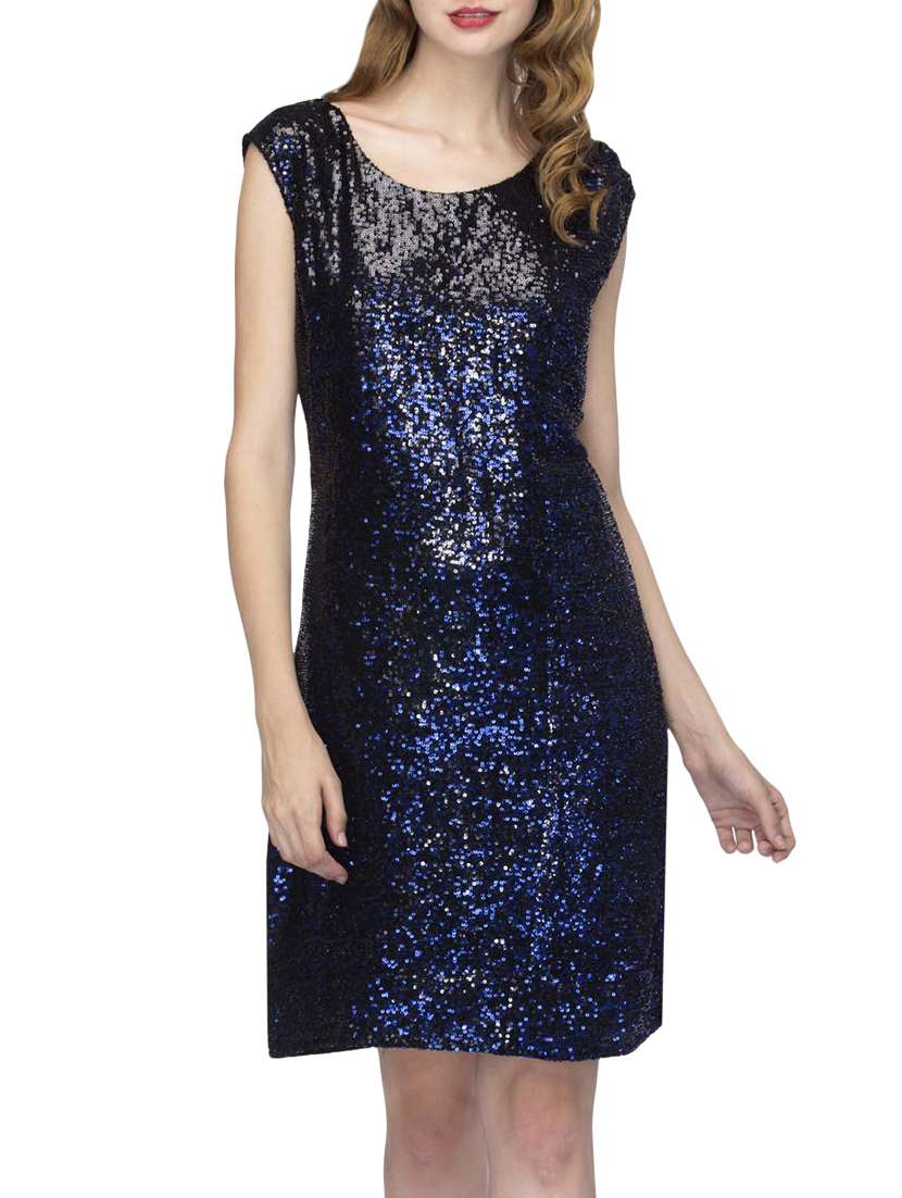 side slit sequins sheath dress
