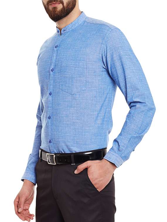 blue cotton formal shirt - 13144310 - Standard Image - 1