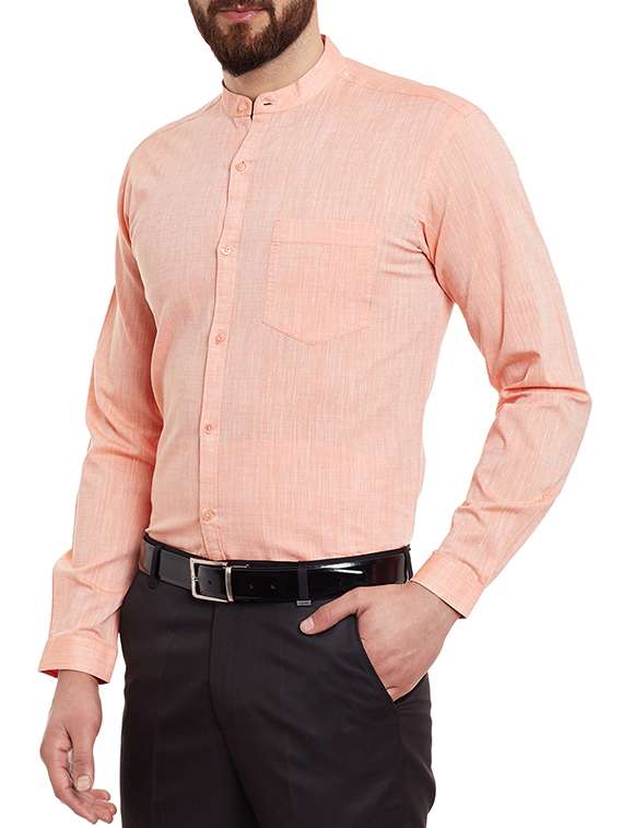 orange cotton formal shirt - 13144311 - Standard Image - 1