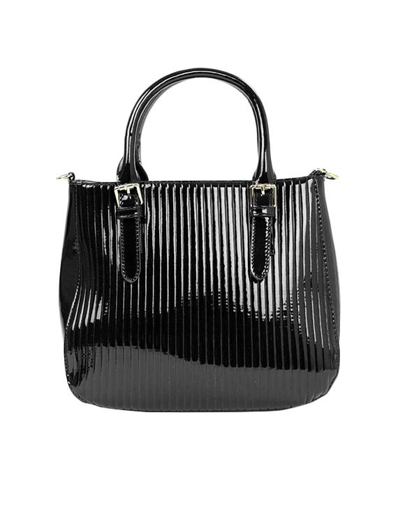 black leatherette handbag - 13149372 -  Standard Image - 1