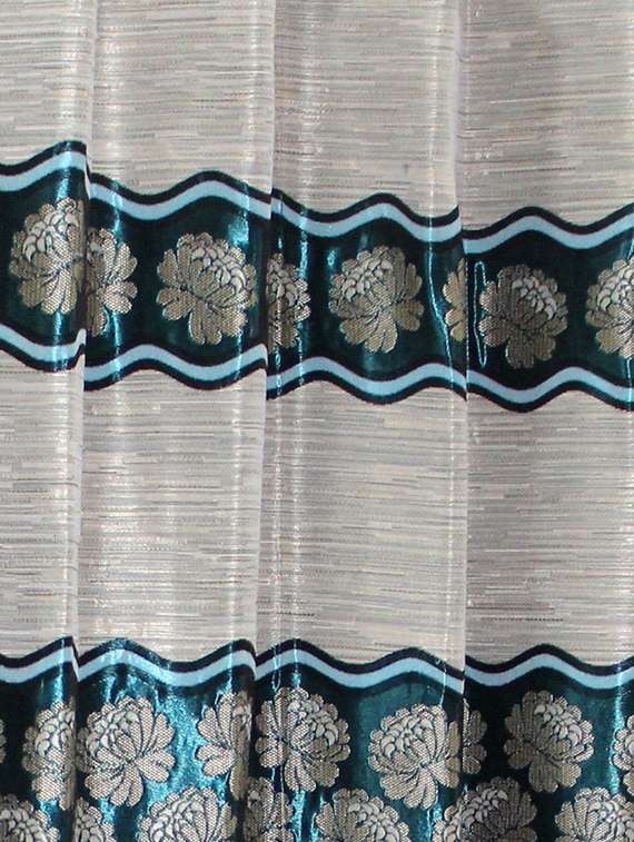 homefab india set of 2 jacquard blackout floral maroon window curtain - 5 ft - 13151350 -  Standard Image - 1