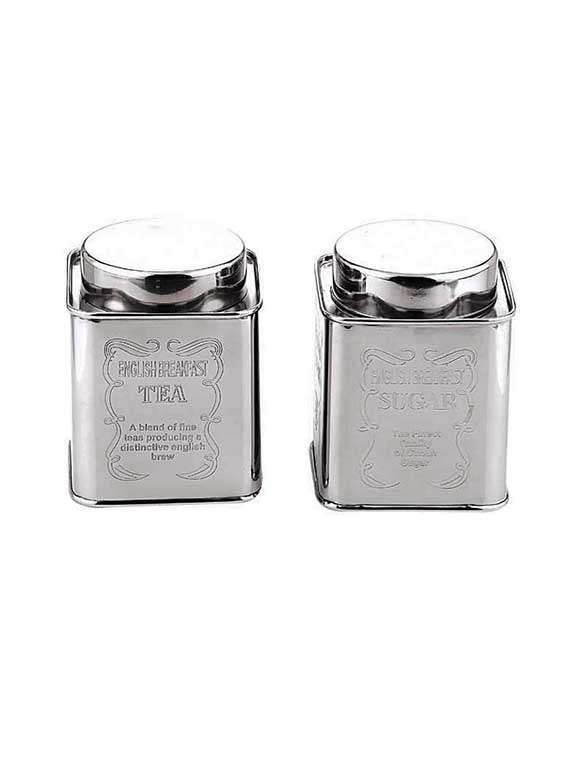 square crome tea & sugar containers