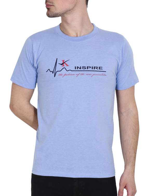 blue cotton printed t-shirt