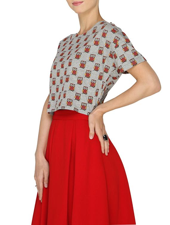 women's crop round neck top - 13158373 -  Standard Image - 1