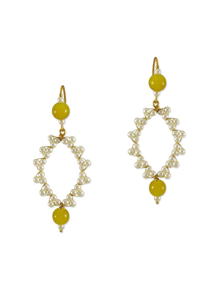 yellow brass drop earrings