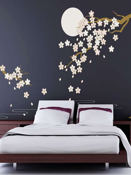 Wall Sticker (White Branches,Wall Covering Area  106 X 86 Inch)