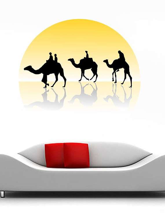 wall sticker (sunset camel,wall covering area  23 x 23 inch)