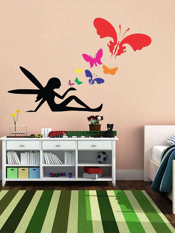 wall sticker (colorful butterfly,wall covering area  23 x 35 inch)