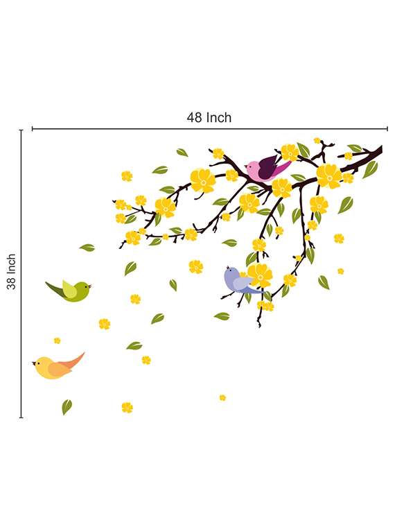 wall sticker (yellow tree,wall covering area 48 x 38 inch) - 13165087 - Standard Image - 1
