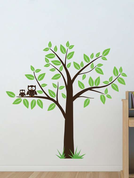 wall sticker (green tree,wall covering area  62 x 60 inch)