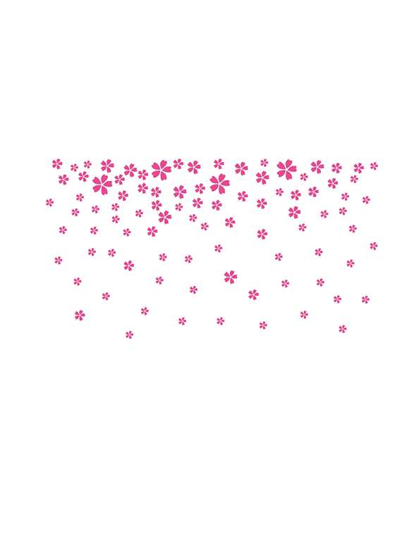 wall sticker (full wall red flower,wall covering area  60 x 32 inch)