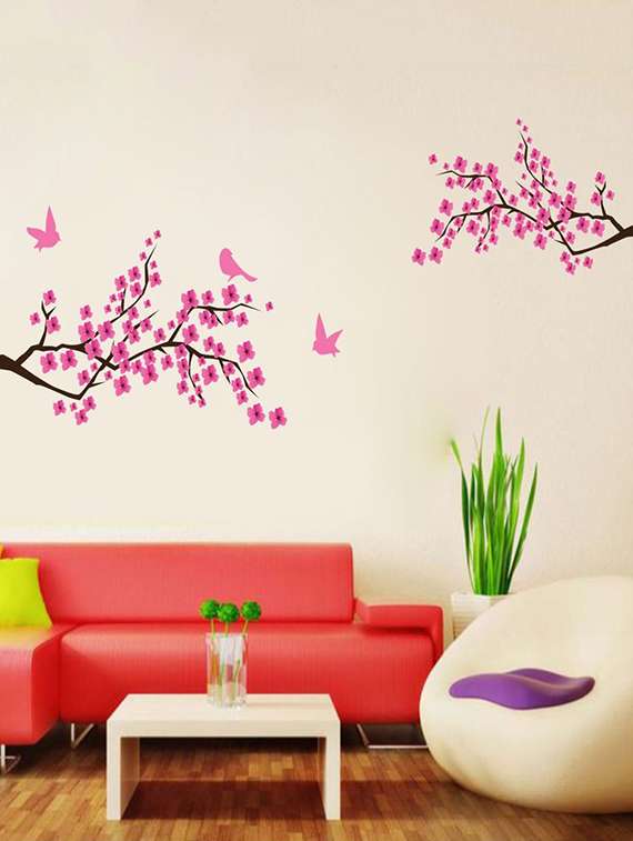 wall sticker (two branches,wall covering area  14 x 9 inch)