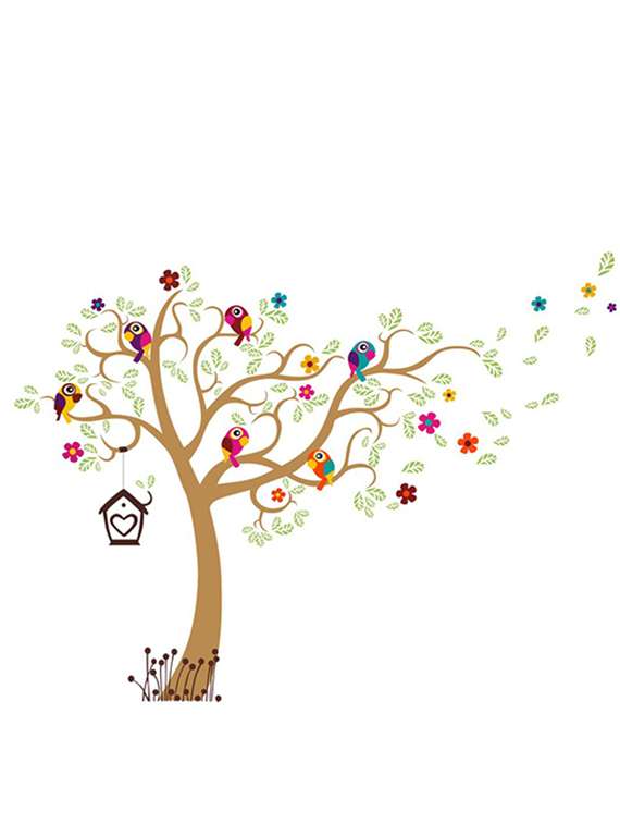wall sticker (yello tree,wall covering area  23 x 17 inch)