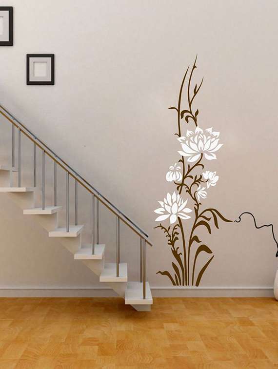 wall sticker (grace lotus,wall covering area  11 x 35 inch)