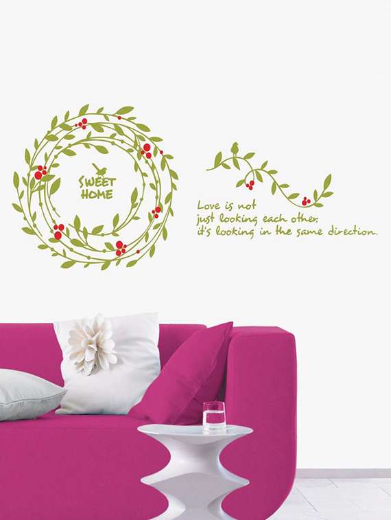 wall sticker (simple lease,wall covering area  59 x 16 inch)