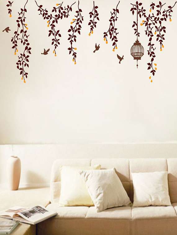 wall sticker (summer vine flower,wall covering area  33 x 22 inch)